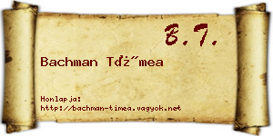 Bachman Tímea névjegykártya