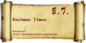 Bachman Tímea névjegykártya