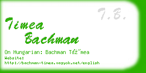 timea bachman business card